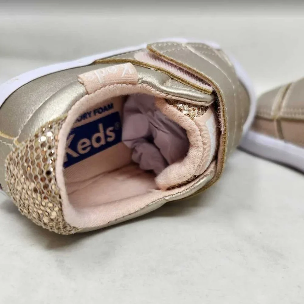 Toddler girl's 4.5 Keds Courtney hook & loop rose gold sneaker shoes KL163781